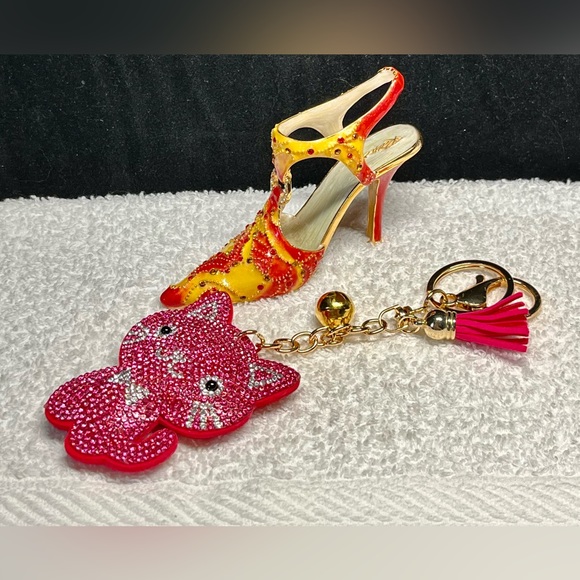 💜beaded bling rhinestone purse key chain with rhinestone -novelty - Picture 2 of 10